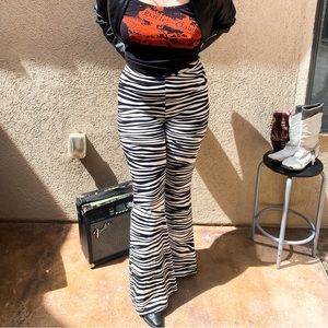 Zebra flare pants